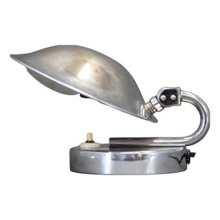 Bauhaus Adjustable Nickel Table Lamp, Czechoslovakia, 1930s For Sale
