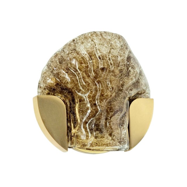 Mid-Century Modern Dark-Toned Murano Glass & Brass Sconce from Kaiser Leuchten, Germany, 1960s For Sale - Image 10 of 10