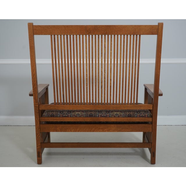 Stickley Stickley Mission Oak Spindle Settee Loveseat For Sale - Image 4 of 18