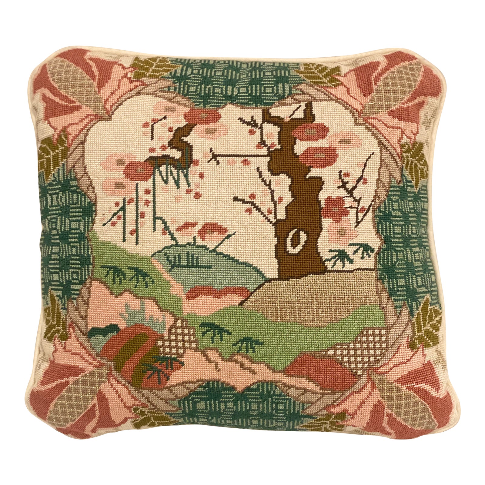 Needlepoint Throw Pillow Chairish