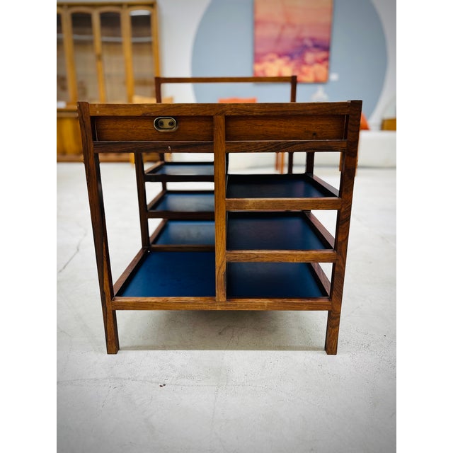 Mid-Century Modern 1960s Unmarked Bodil Kjær Danish Rosewood Service Cart For Sale - Image 3 of 5
