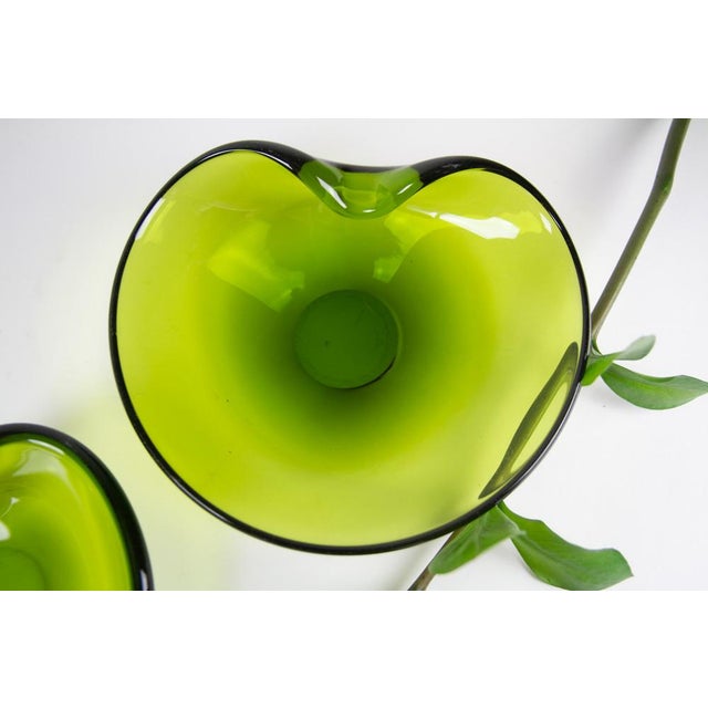 Vintage Danish Maygreen Glass Bowls by Per Lütken for Holmegaard,. 1950s, Set of 2 For Sale - Image 17 of 18