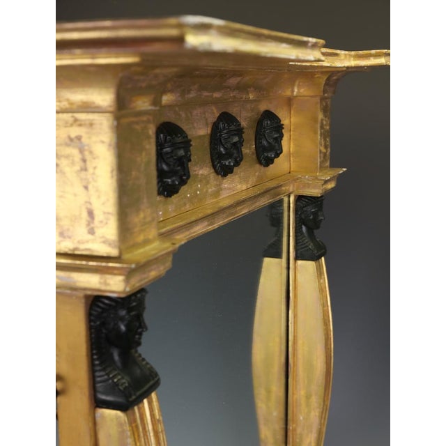 Regency Revival Egyptian Giltwood and Bronze Pier Mirror, 1930 For Sale - Image 3 of 18