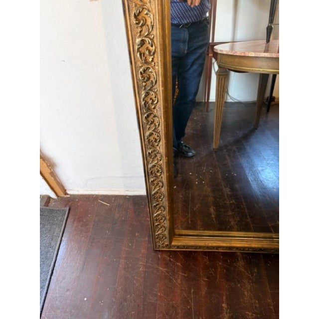 Large Antique French Antique Gilt Wall Mirror For Sale In West Palm - Image 6 of 8