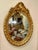 Oval Wall Mirror With Floral Center Detail & Gold Leaf Frame For Sale - Image 4 of 4