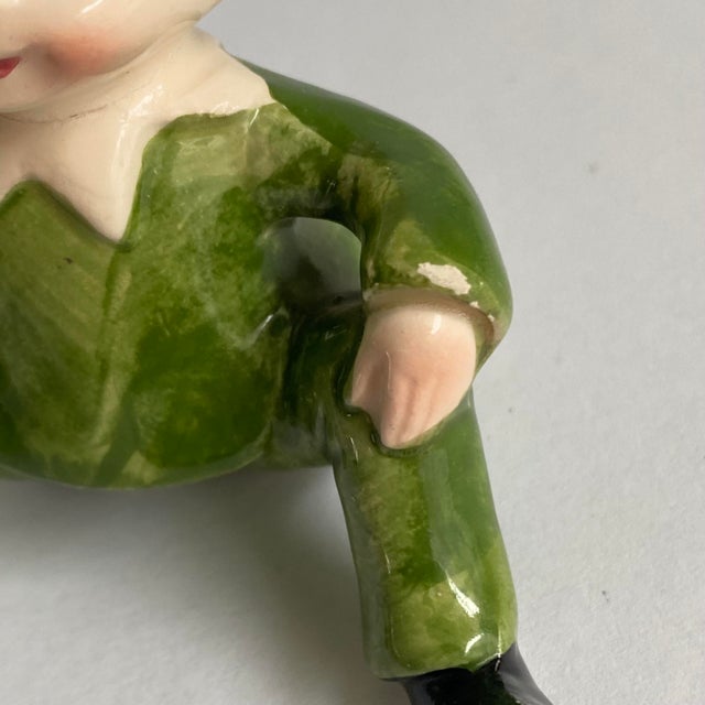 Vintage Norcrest Elves Pixie Elf Figurine Flower Hat Retro Spring Holiday a Pair For Sale - Image 6 of 12