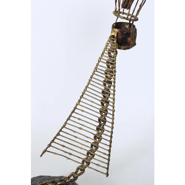 Metal Brian Bijan Hot Air Balloon Table Top Sculpture in Copper, Brass & Stone For Sale - Image 7 of 12