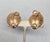 Napier Vintage 1950s Signed Napier Goldtone Ribbed Leaf With Curled Stem Clip Earrings-2 Pieces For Sale - Image 4 of 7