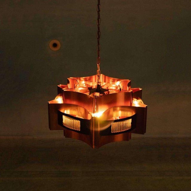 Impressive Space Age hanging lamp designed by Werner Schou for Coronell Elektro, 1960s. Perfect to combine in any room of...