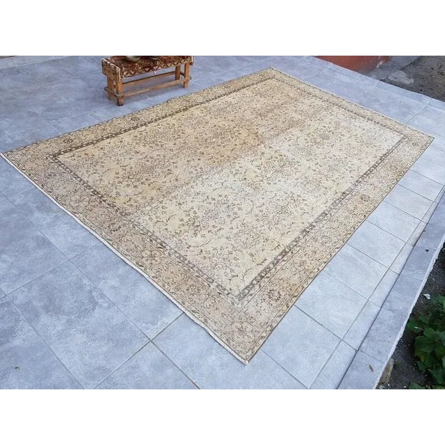 1960s Beige Turkish Floor Carpet 6x10 For Sale - Image 10 of 10