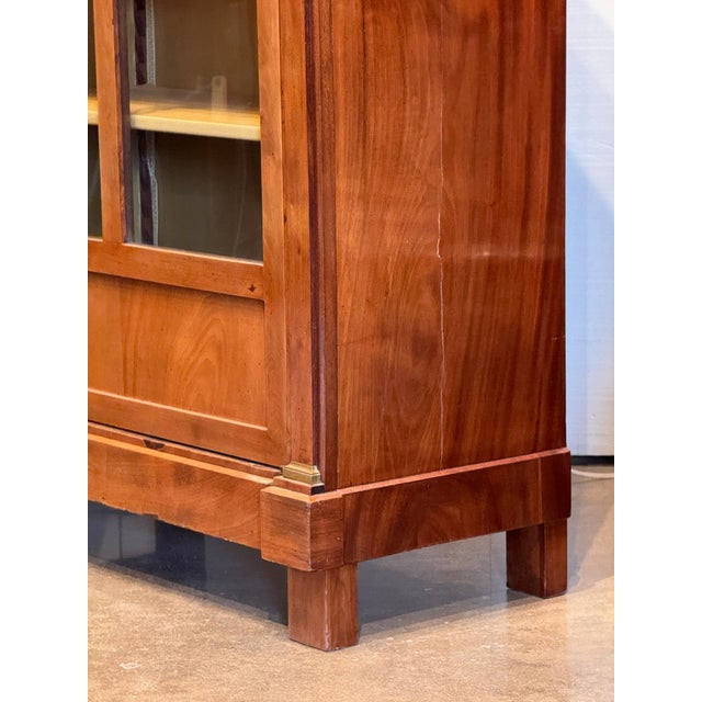 19th Century French Empire Mahogany Bibliothèque With Marble Top For Sale - Image 11 of 12