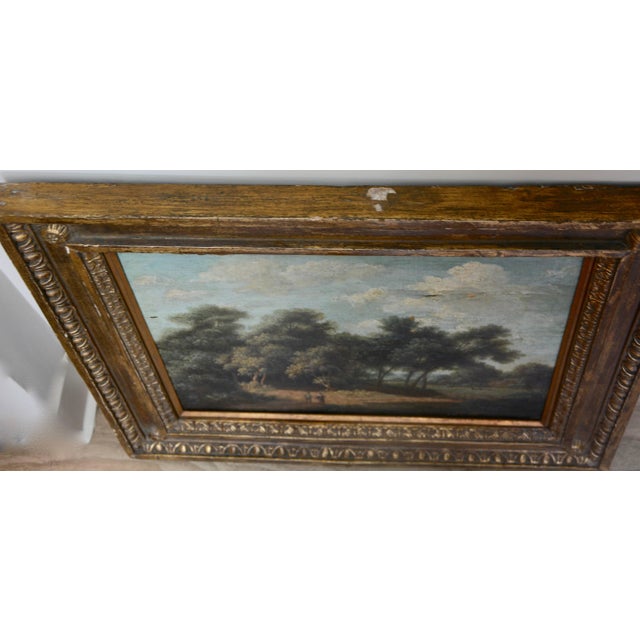 Blue Mid-19th Century Landscape Oil on Wood Trees in the Woods by John Kensett For Sale - Image 8 of 10