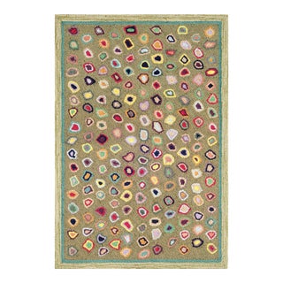 Dash & Albert by Annie Selke Cat's Paw Sage Micro Hooked Wool Rug, 2'6" x 8' For Sale