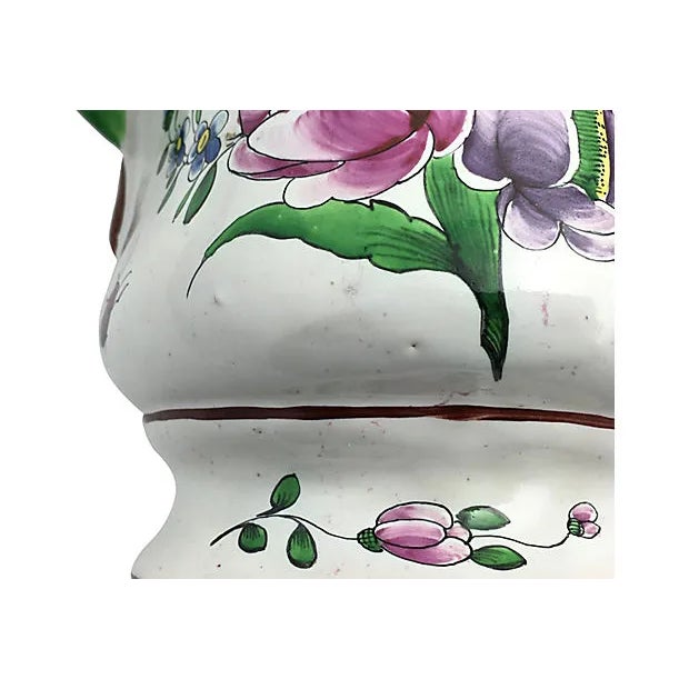 Purple Antique Painted Wall Pocket For Sale - Image 8 of 9