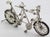 Italian Vintage Italian Handmade Genuine Silver & Rubber Wheels Large Tandem Bicycle Miniature Figurine Made in Arezzo Tuscany For Sale - Image 3 of 10