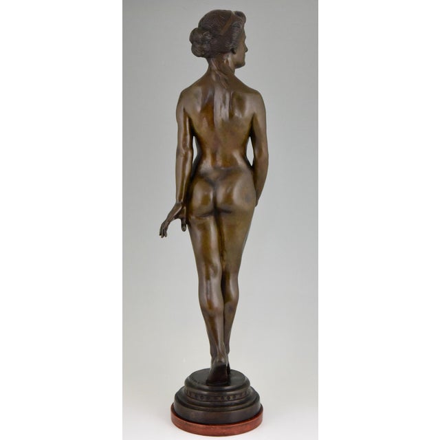 1930s Art Deco Bronze Sculpture of a Standing Nude by Wilhelm Oskar Prack, 1930s For Sale - Image 5 of 9