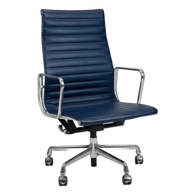 2020 Herman Miller Eames Blue Aluminum Group Executive Chair For Sale