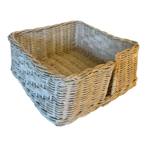 1960s White Wicker Napkin Holder