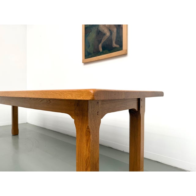 Large Brutalist Dining Table in Oak, 1970s For Sale - Image 15 of 18