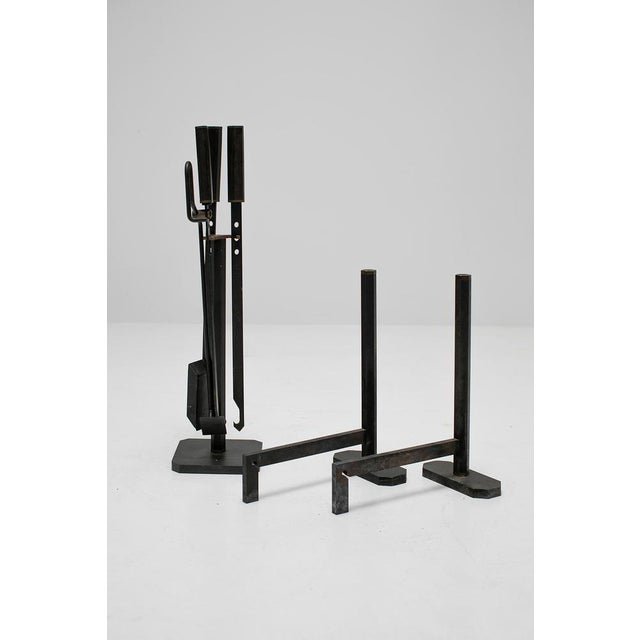 Fireplace Set by Afra and Tobia Scarpa for Dimensione Fuoco, 1970s, Set of 6 For Sale - Image 15 of 17