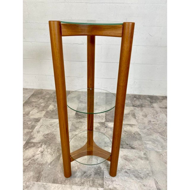 1970s 1970s Danish Modern Mobler Three-Tier Teak and Glass Shelf/Plant Stand For Sale - Image 5 of 5