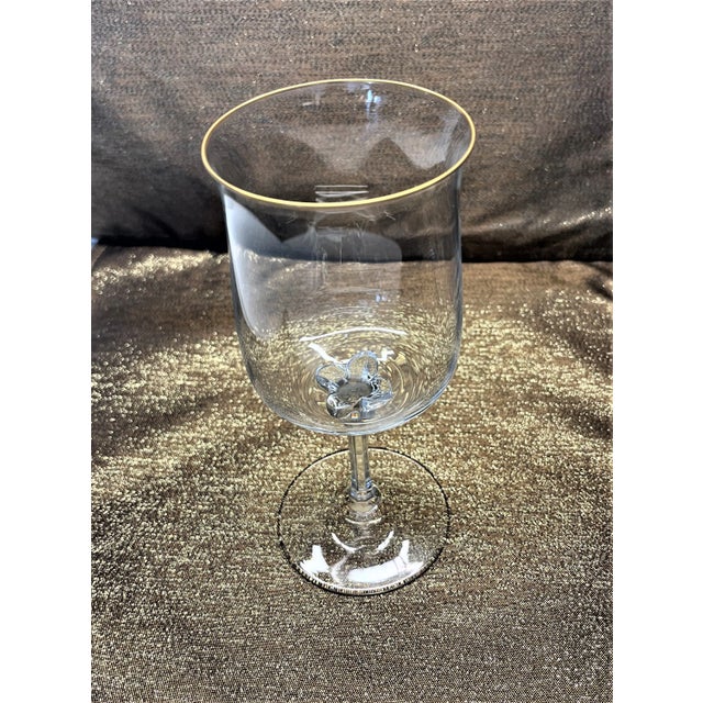 Mid-Century Modern 1970s Lenox "Intrigue" Mid-Century Handblown Crystal Water or Red Wine Goblets- Set of 6 For Sale - Image 3 of 11