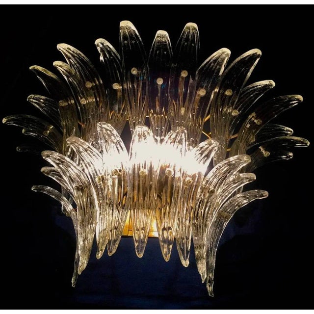 Gold Italian Palmette Sconces by Barovier & Toso, Murano, 1960, Set of 2 For Sale - Image 8 of 11