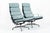 Metal Pair of Eames Soft Pad Recliners for Herman Miller, Blue Gray Aluminum Group Lounge Chairs For Sale - Image 7 of 17