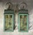 Metal Pair of Solid Brass Wall Sconces/Lanterns With Verdigris Patina For Sale - Image 7 of 17