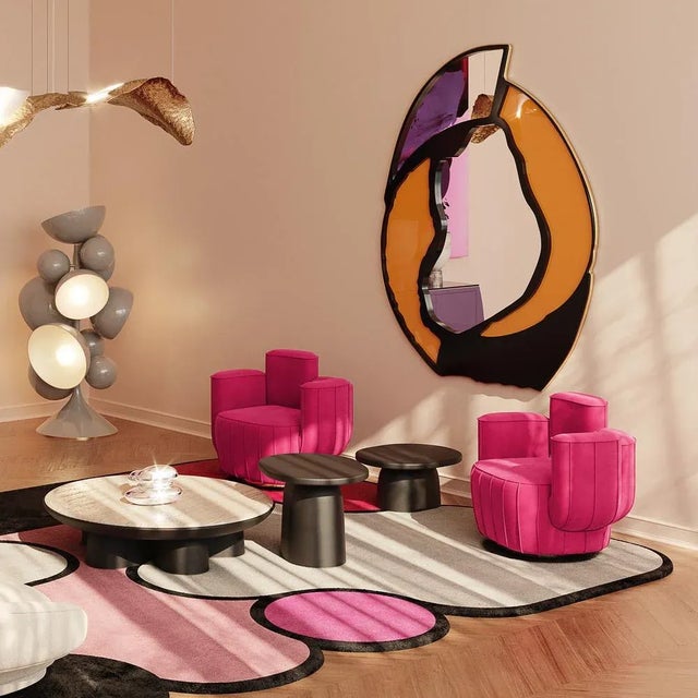 Ajui Armchair Pink is a contemporary design armchair that features an artsy interpretation of a cactus in a softly rounded...