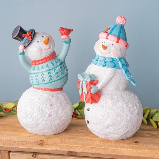 Whimsical Snowman Figurine (Set of 2) For Sale In Chicago - Image 6 of 6