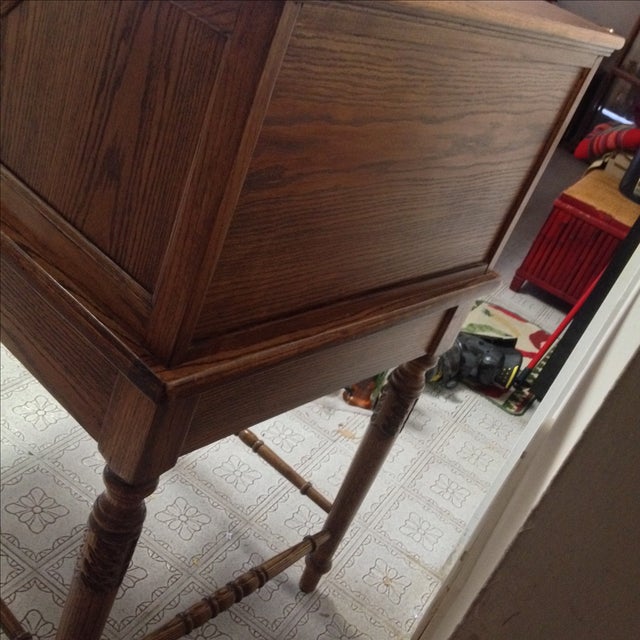 Eagle Craft Oak Roll Top Secretary Desk Chairish