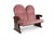 Vintage Pink Velvet Double Theater Bench, 1960 For Sale - Image 4 of 4