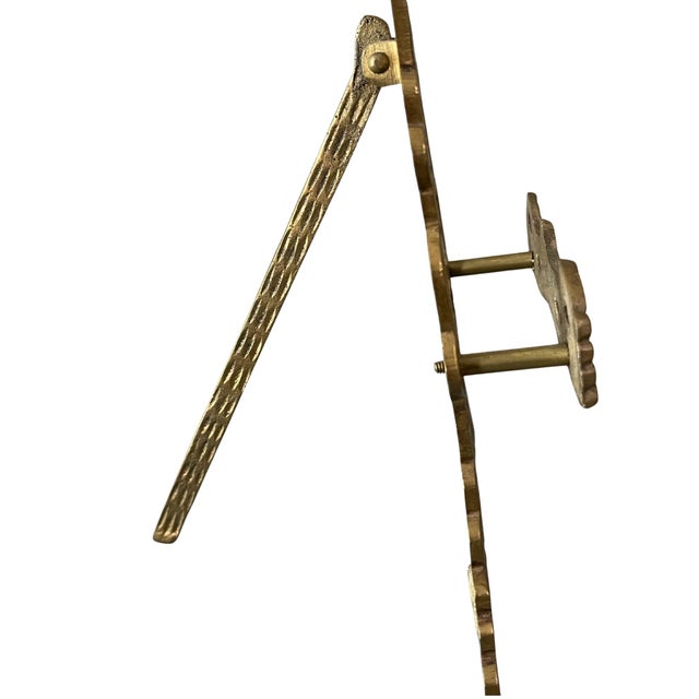 Metal Vintage Ornate Brass Tabletop Easel For Sale - Image 7 of 7