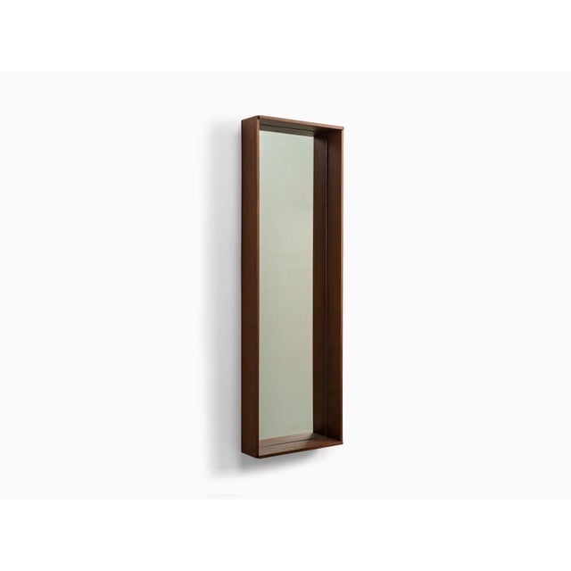 Wood Campo Minimalist Wall Mirror in Walnut by Filipe & Viricel For Sale - Image 7 of 7