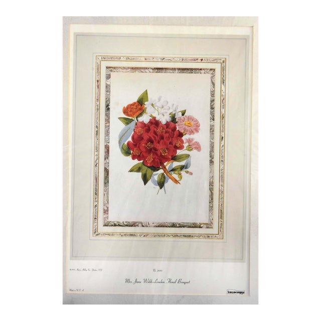 1980s Mrs. Jane Webb-London Floral Bouquet Lithoprint For Sale