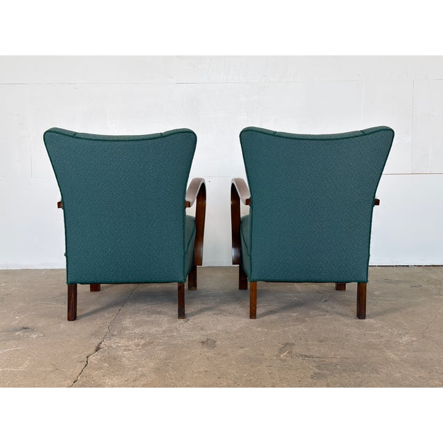 Mid-Century Modern Scandinavian Modern Bentwood Lounge Chairs, 1940s, Set of 2 For Sale - Image 3 of 9