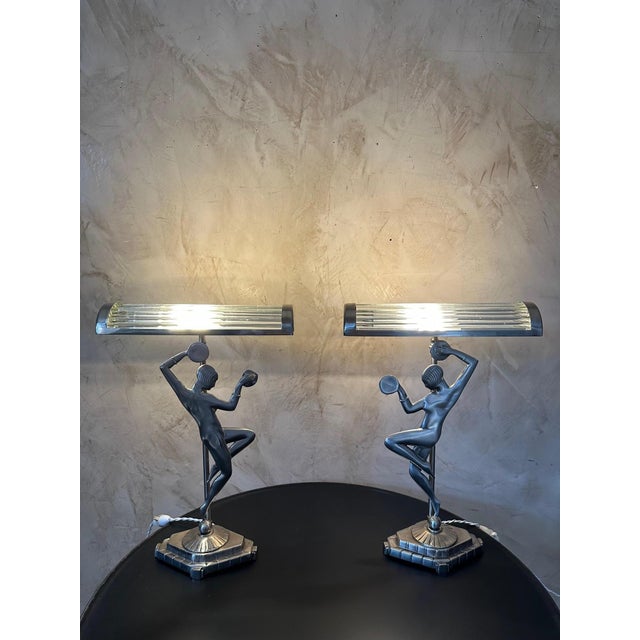 Art Deco Table Lamps, 1930, Set of 2 For Sale - Image 3 of 12