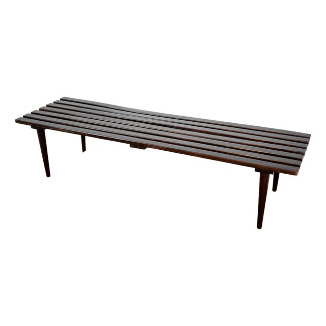 Mid-Century European Slat Bench or Coffee Table, Yugoslavia, C. 1960s For Sale