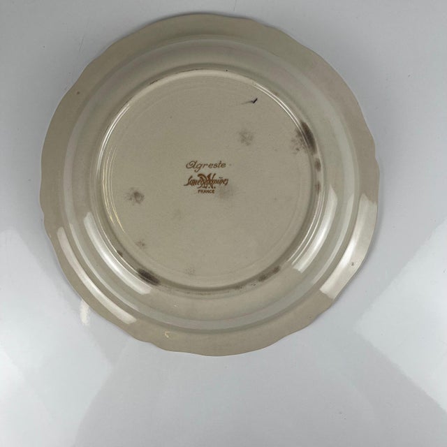 Agreste Saladier Plate Sarreguemines, 1930s For Sale - Image 4 of 8