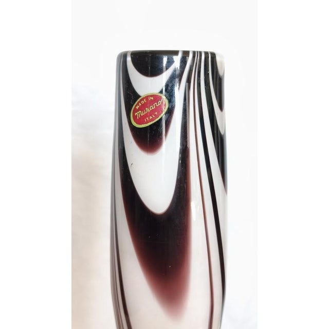 Purple and White Murano Glass Wave Vase from Carlo Moretti, Italy, 1970s For Sale - Image 11 of 13