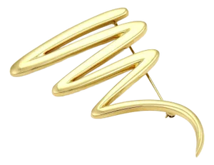 Tiffany & Co. Picasso Large Zig Zag 18k Yellow Gold Pin Brooch