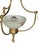 Antique Victorian Brass Pendant Light with Opaline Glass Dome and Gold Tassels, England, 1920 For Sale - Image 6 of 7