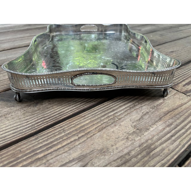 Sheffield Silver Plate Reticulated Gallery Tray For Sale - Image 4 of 9