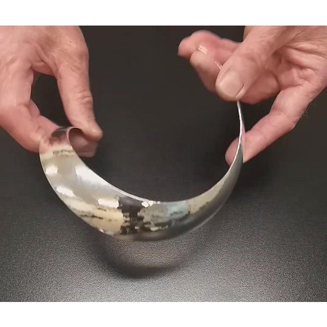 Ultra Wide Sterling Silver Collar, Gerhard Herbst Studio Neckpiece, American Modernist, Mid Century Style, Vintage For Sale - Image 9 of 13