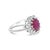 Contemporary Ruby & Diamond Engagement Ring 3.14cttw 14K White Gold, Size 8 For Sale - Image 3 of 3