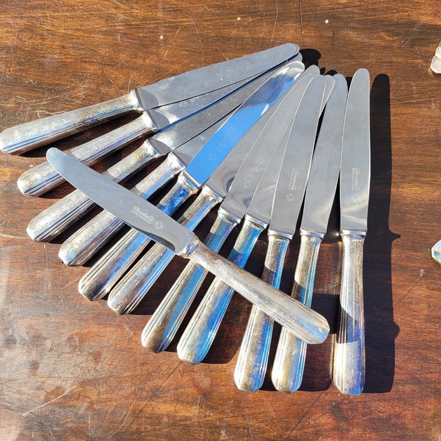 Art Deco Boréal Flatware Set in Silver-Plated Metal by Luc Lanel for Christofle, 1930s, Set of 89 For Sale - Image 4 of 18