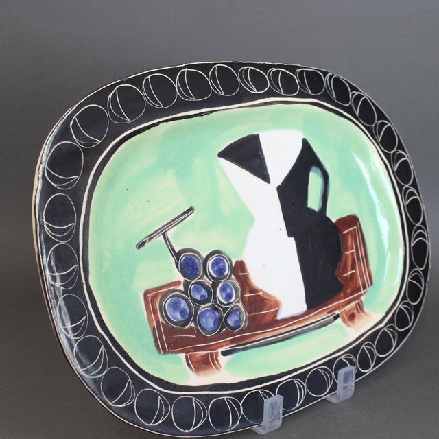 Decorative French Ceramic Platter by Jacques Pouchain for Poët-Laval, 1950s For Sale - Image 9 of 18
