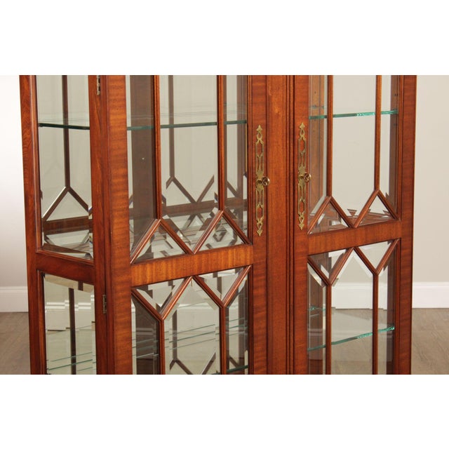 Brown Henkel Harris Georgian Style Mahogany Display Case Cabinet For Sale - Image 8 of 12