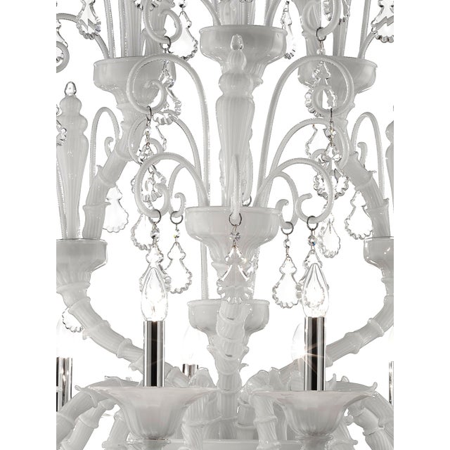 2020s Imperial Venetian Modern White "Ca' Rezzonico" With Curls Murano Glass Chandelier . For Sale - Image 5 of 7